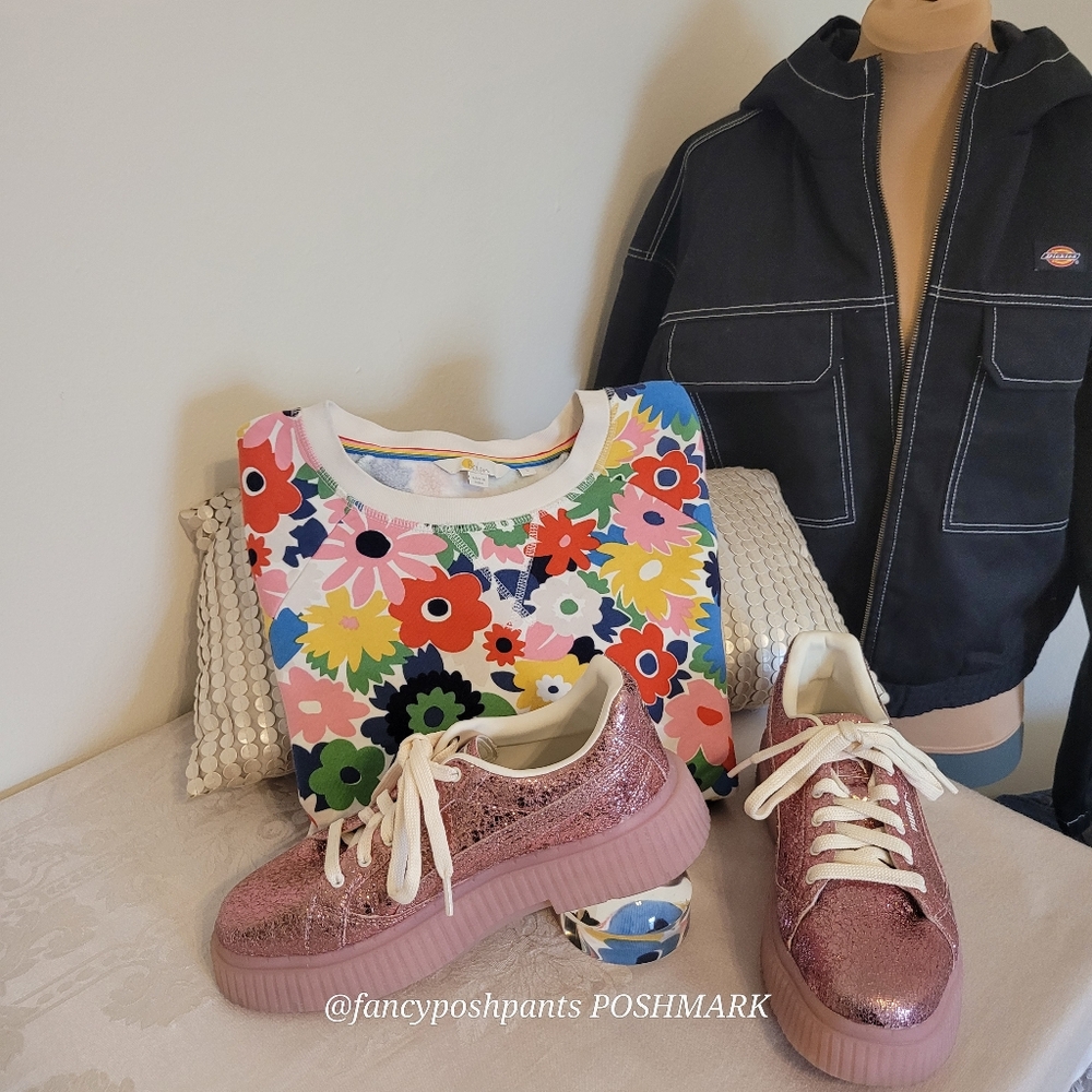 PUMA like new! Dinara Shine platform glitter sparkle sneakers trainers shoe lux - Picture 3 of 17